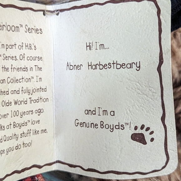 Boyds Bears "Abner Harvestbeary #904437 Plush Teddy w Scarecrow Quilt - Picture 10 of 12